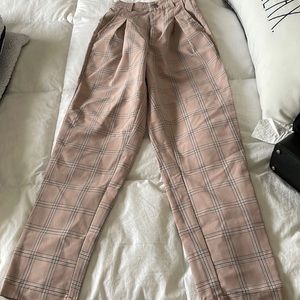 Fashion Nova baby pink pants.